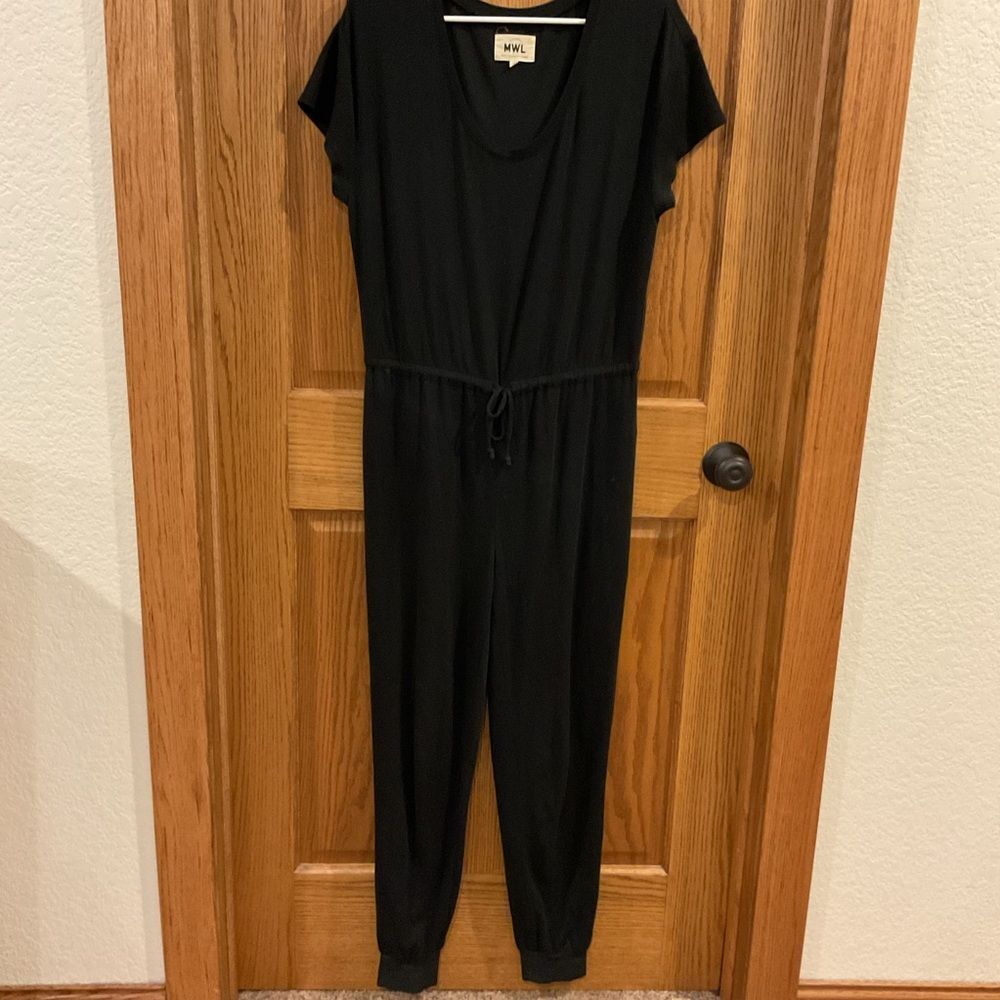 Madewell MWL Black Short-Sleeve Jogger Jumpsuit – Size M